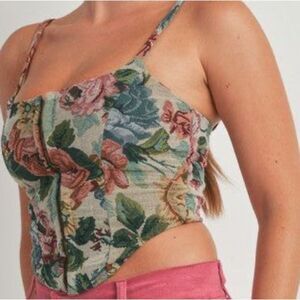 Sz Small Floral Victoriarian Style Corset by Ivin Ivin